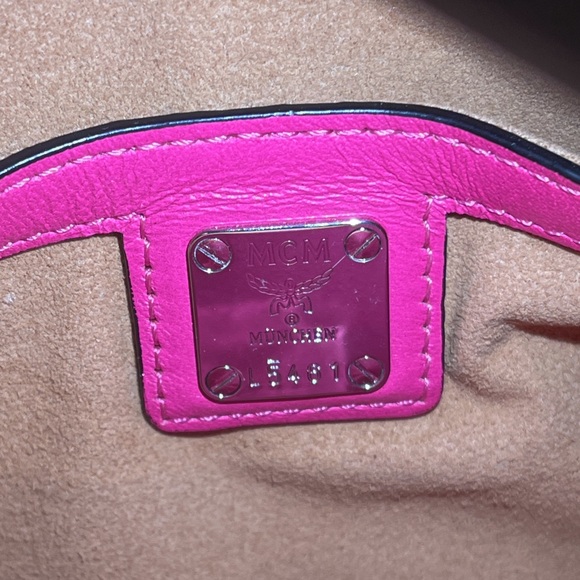 MCM Pink Leather Embellished Camera Bag - Picture 6 of 16